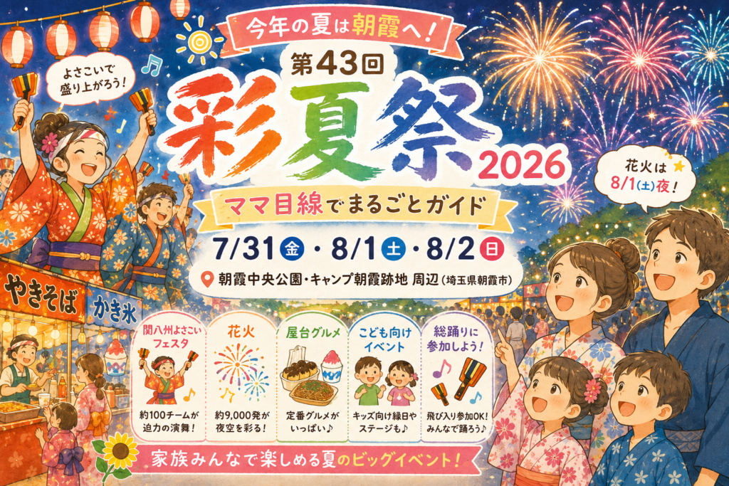 今年の夏は朝霞へ！第43回彩夏祭2026（7/31〜8/2）ママ目線でまるごとガイド